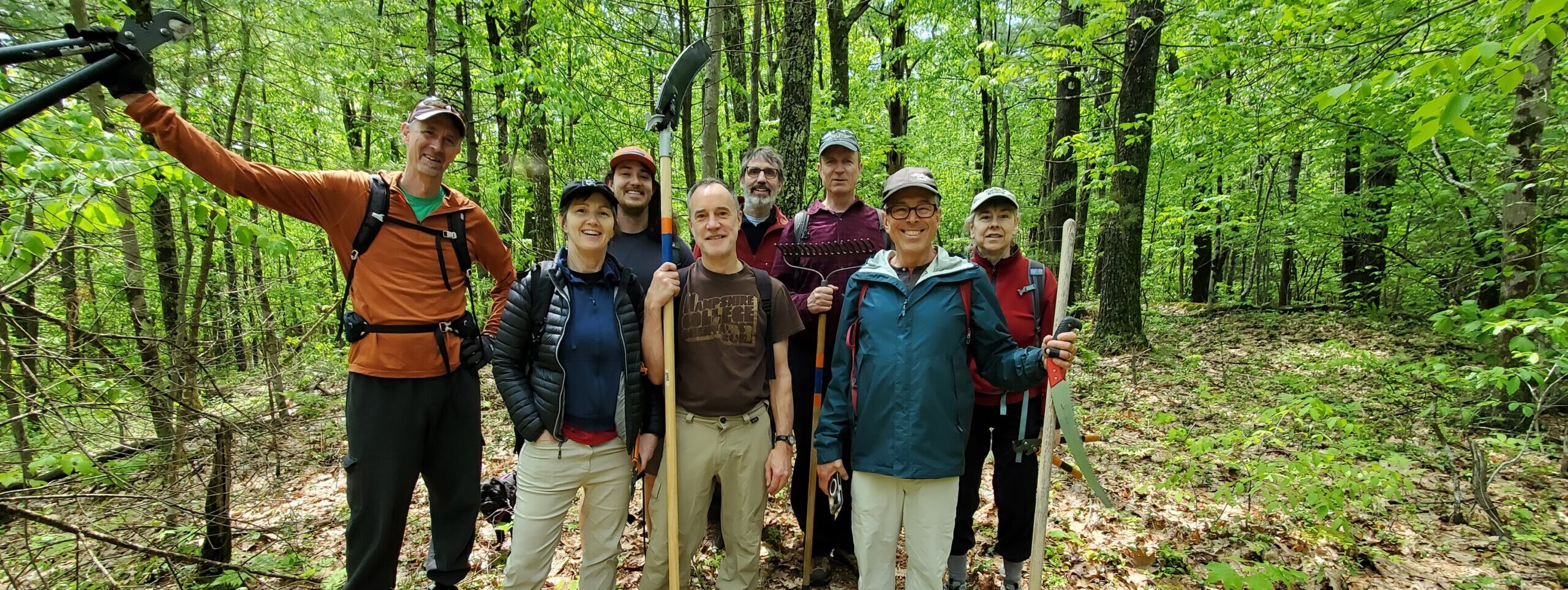 Volunteer trail maintainers on the Pelham section of the NET