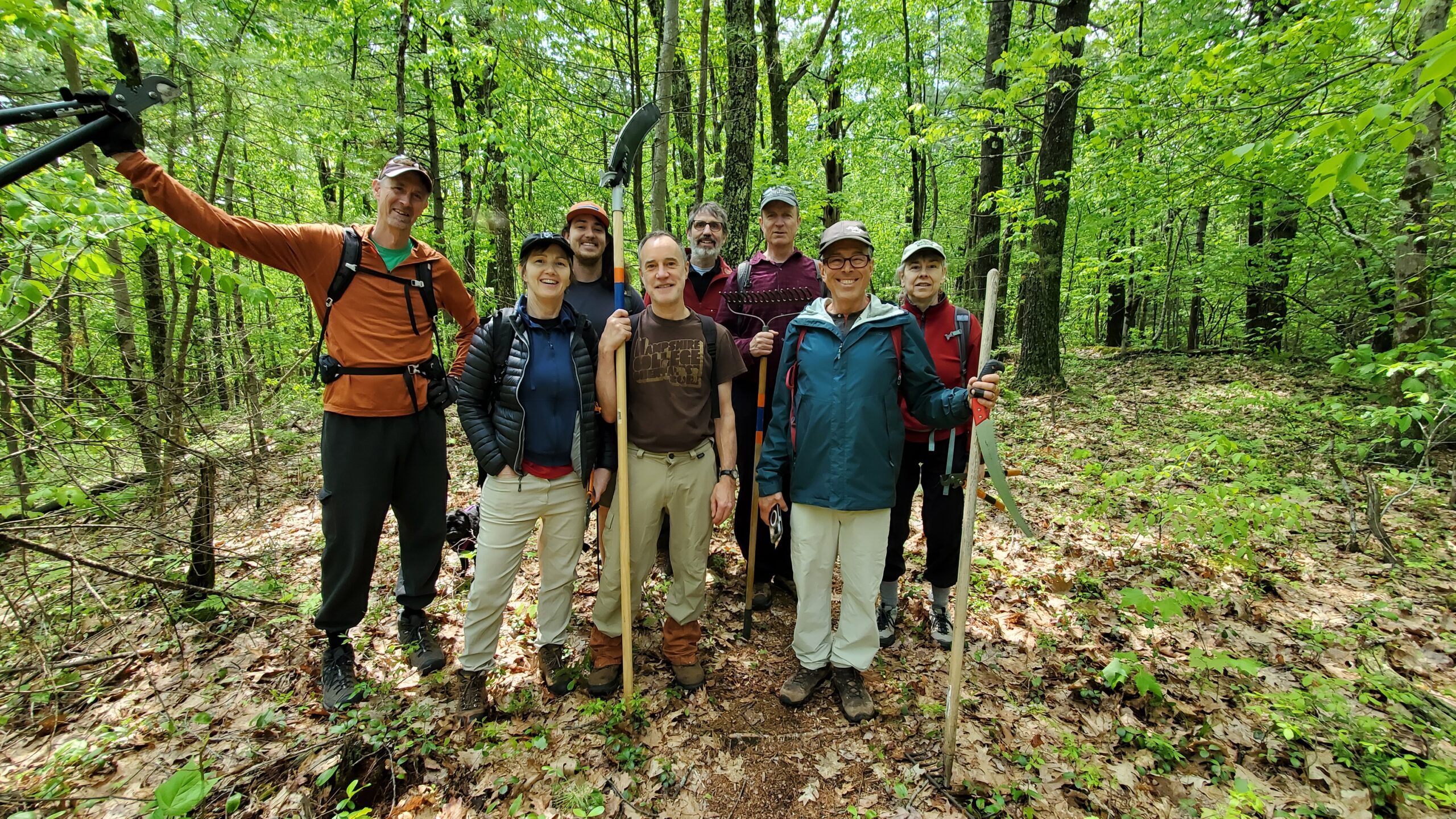 Volunteer trail maintainers on the Pelham section of the NET