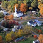 Autumn Drone photo of westhampton downtown